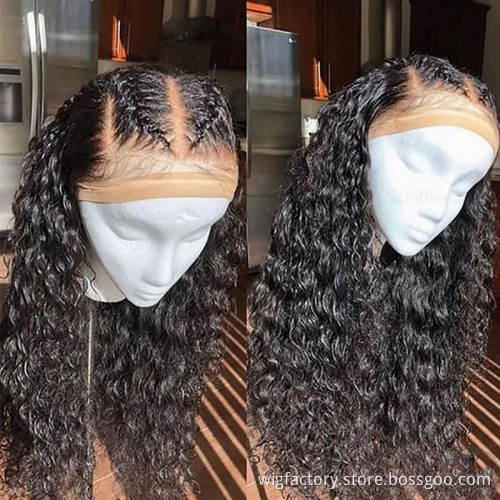 Factory wholesale virgin vendors lace front wig,100% human hair wig, 180% density peruvian lace front wigs natural curly